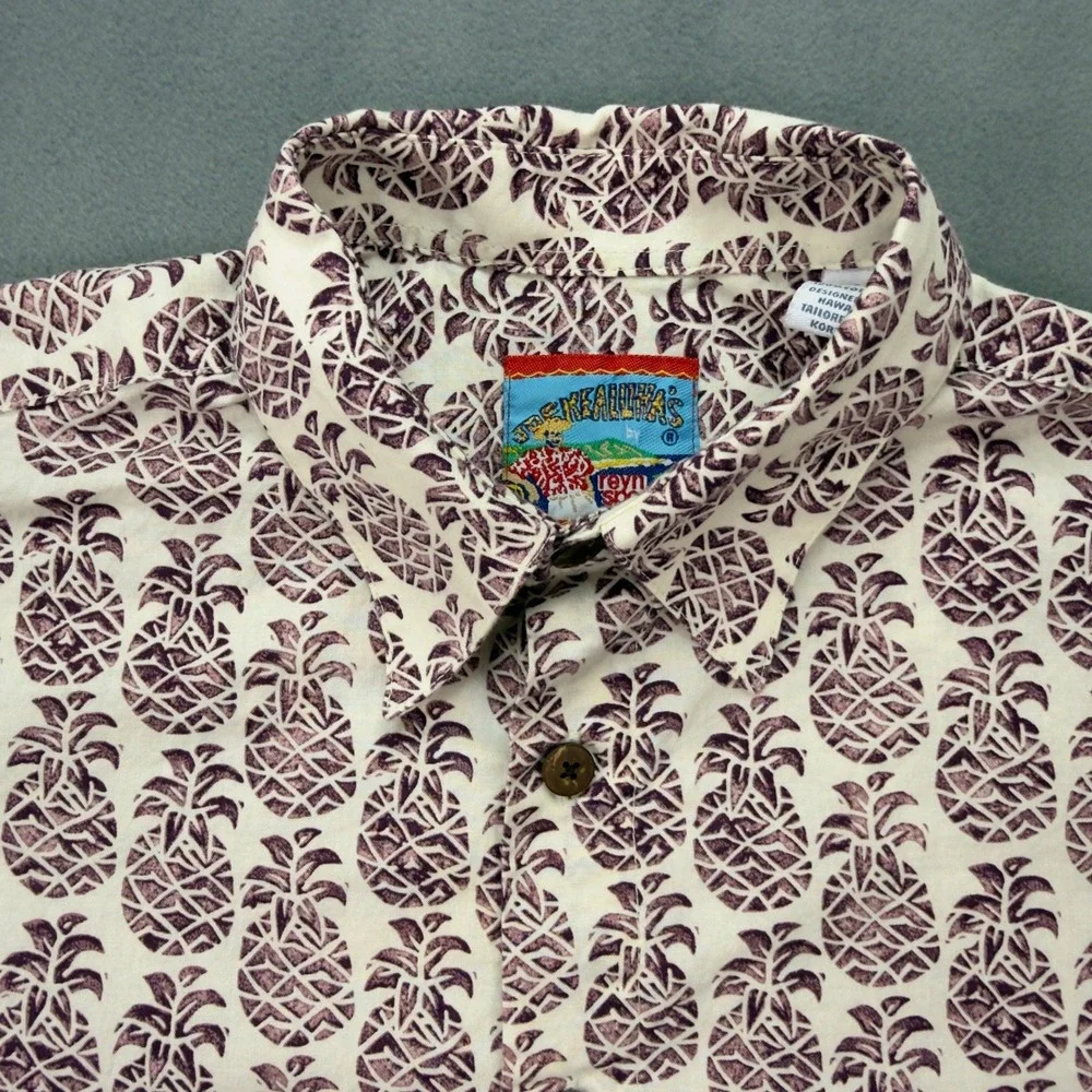 Reyn Spooner Joe Kealohas Mens Small Pineapple Print Button Down